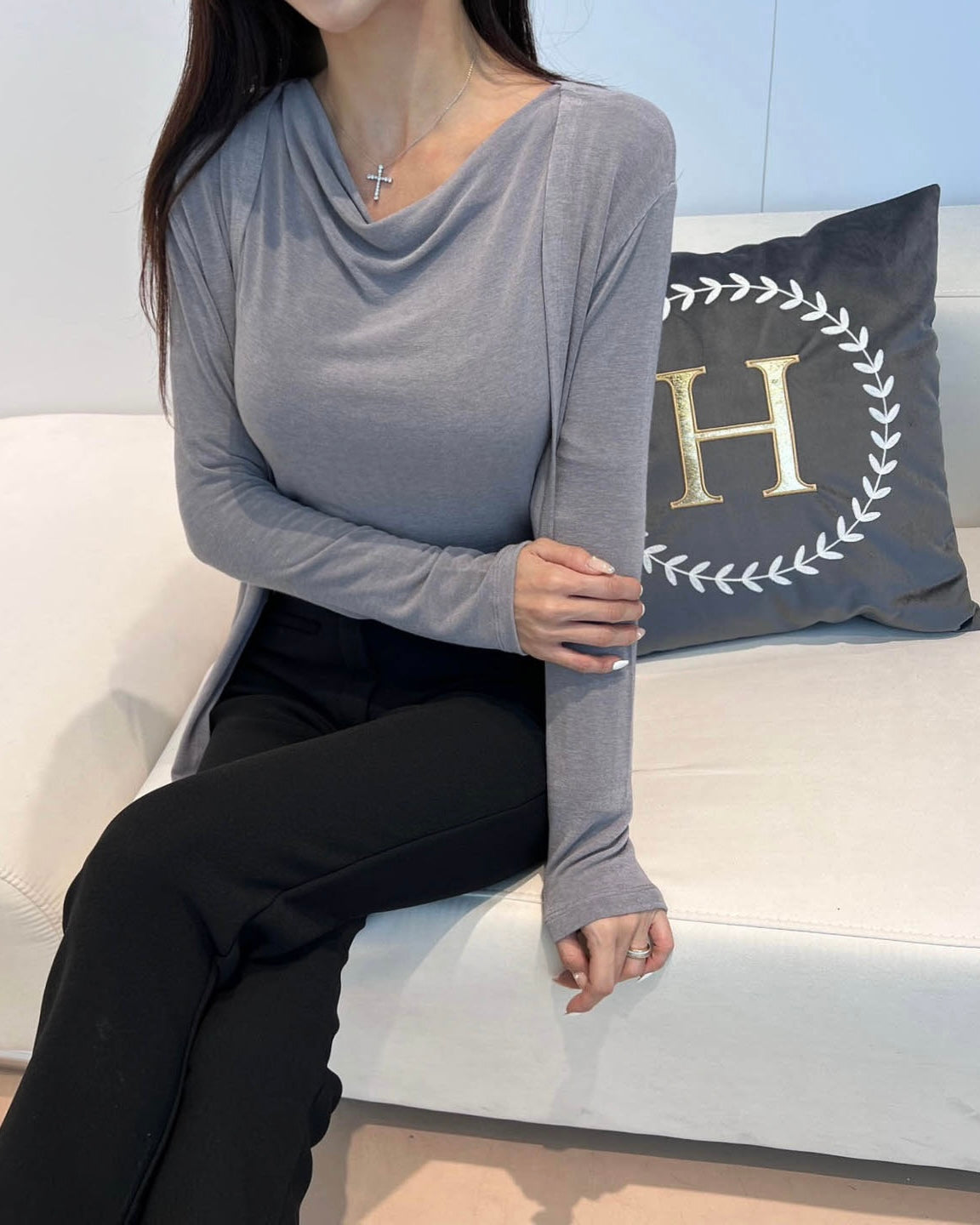 Drape Wool Cardigan Set