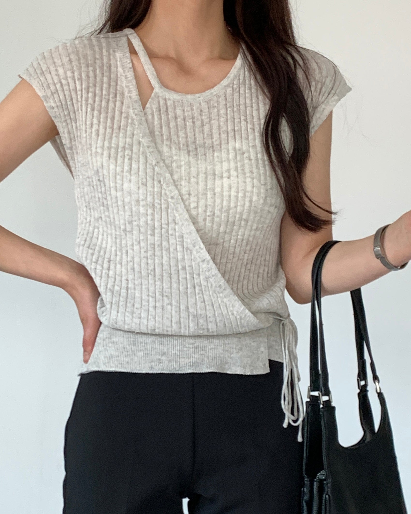 Wrap Cap-Sleeve Knit