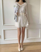 Ribbon Banding Mini Skirt