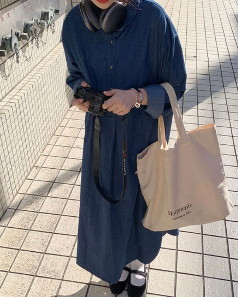 Denim Overfit Maxi Dress