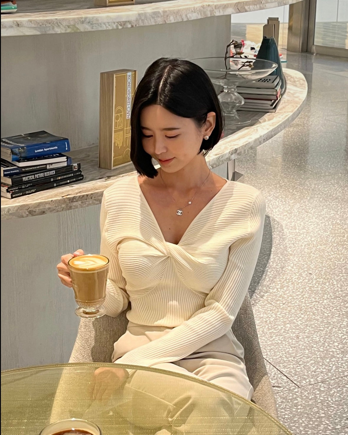 Vivian Twist V-Neck Knit Top