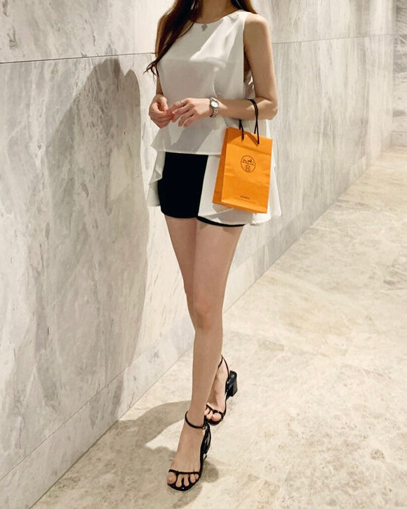 Flared Sleeveless Blouse