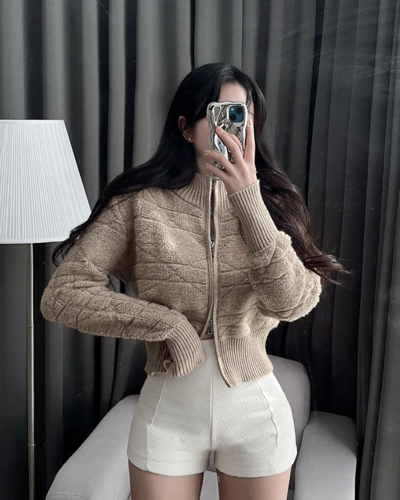 Link Knit Zip-Up