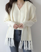Alpaca Wool Muffler Cardigan Set