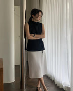 Wrinkle Tencel Sleeveless Blouse