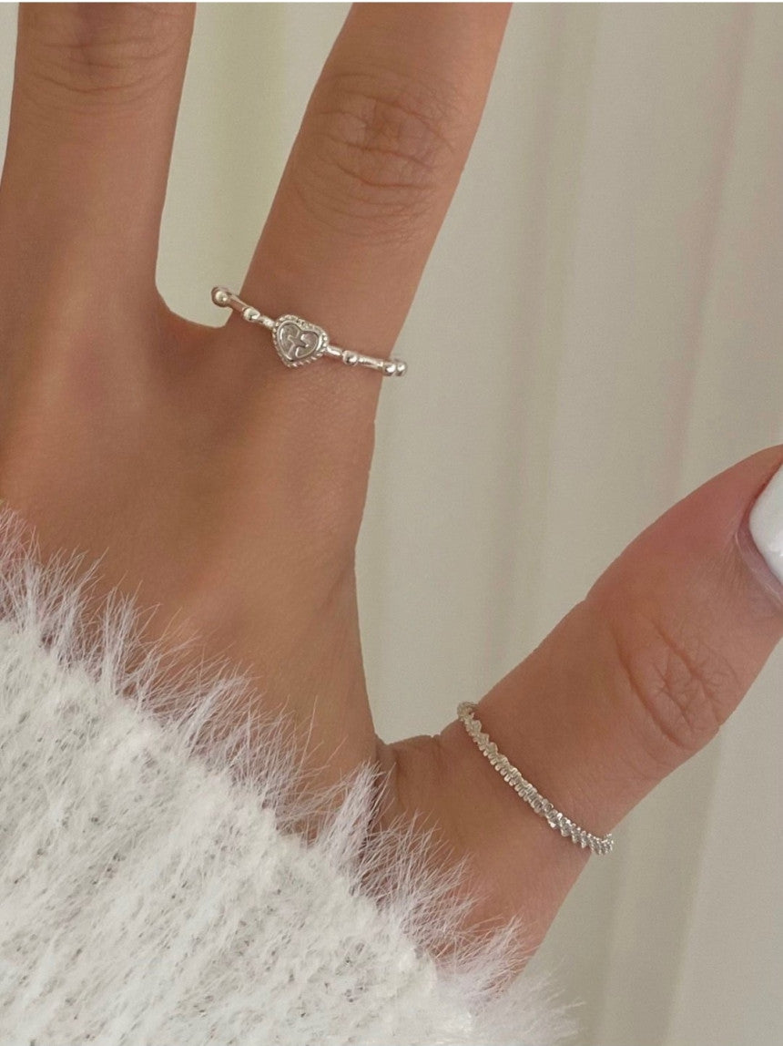 Snowflake Silver Chain Ring