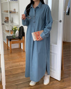 Denim Overfit Maxi Dress
