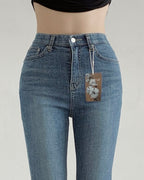 [S,M,L] Tunnel Waistband Stretchy Flared Denim Pants