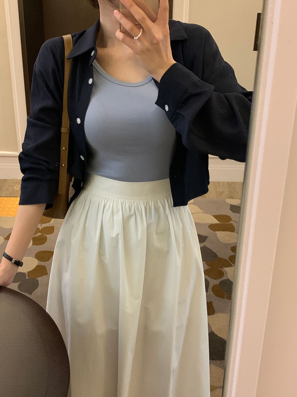 Back Button Cotton Blouse