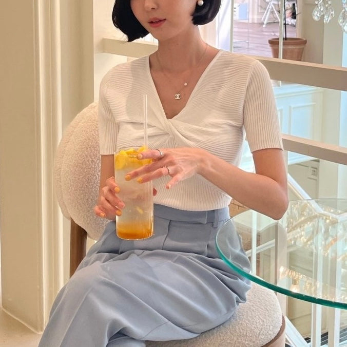 Twist Short Sleeves Knit