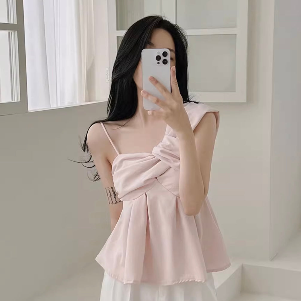 One Shoulder Twist Blouse