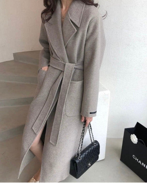 French Grey 90% Wool Coat