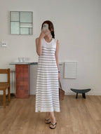 Striped Pleats Dress