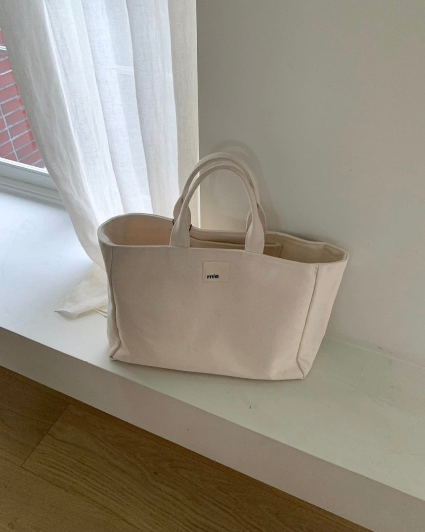 Ecru Canvas Tote Bag