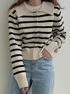 Moni Striped Knit Zip-Up