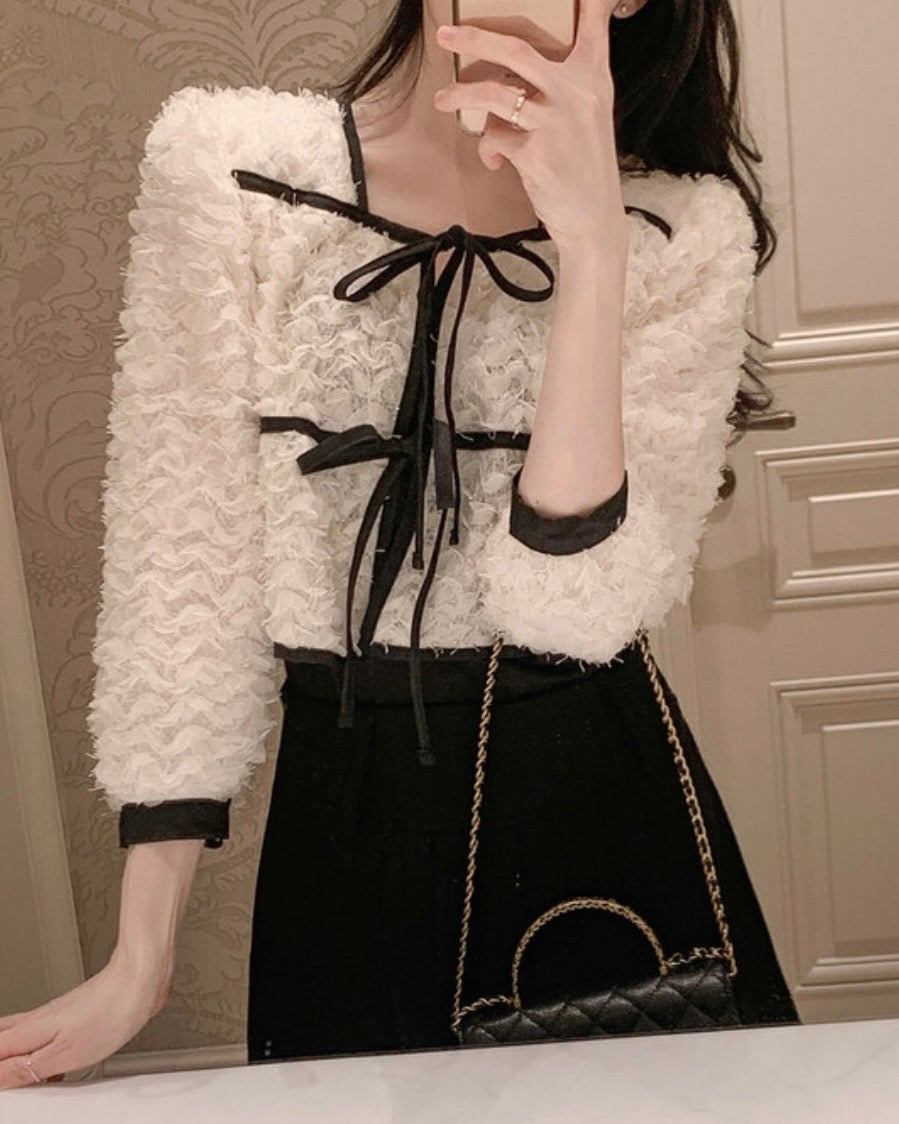 Floral Ribbon Cardigan
