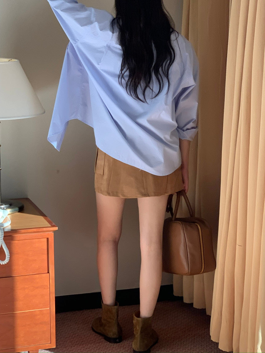 [S,M] Suede Pocket Skirt