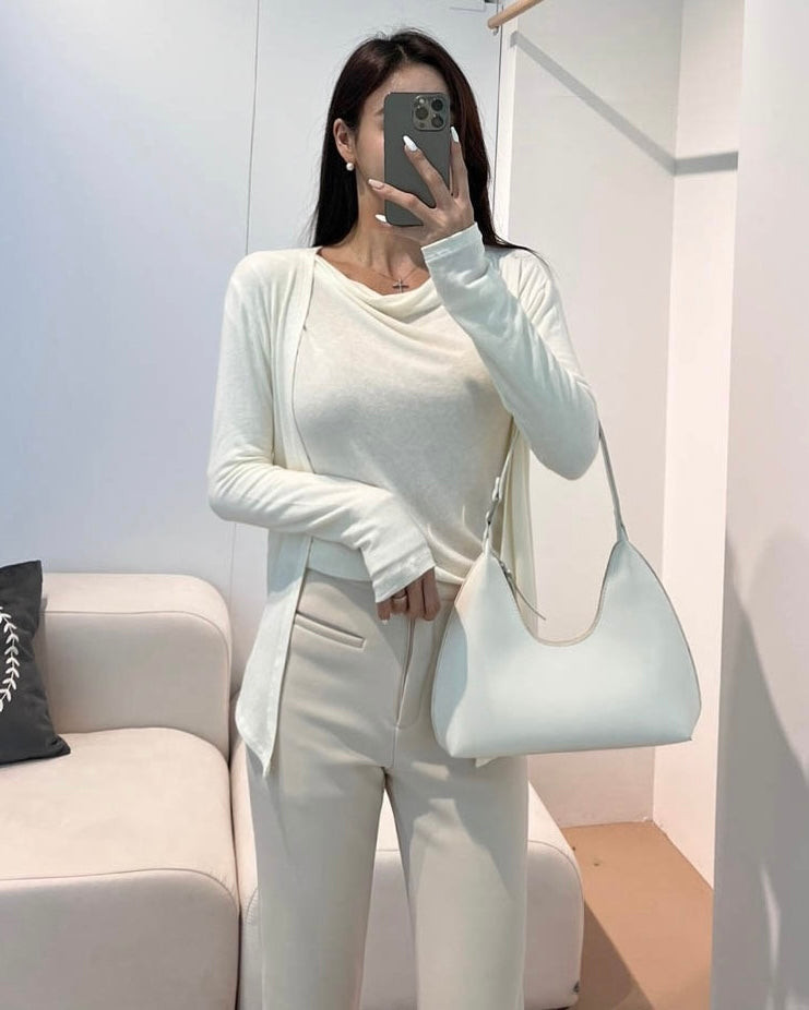 Drape Wool Cardigan Set