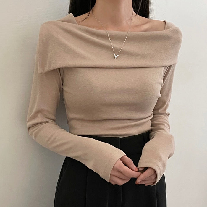 Unbalanced Shoulder Long Sleeve
