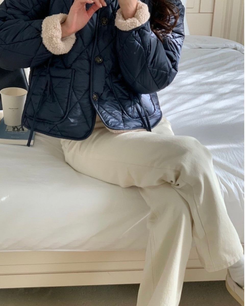 [S,M] Brushed Cream Jeans