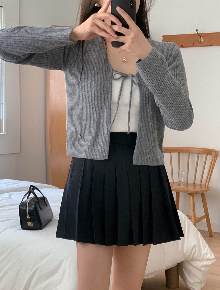 Cashmere Wool Ribbon Cardigan