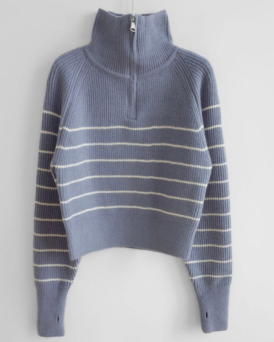 Striped Half Zip-Up