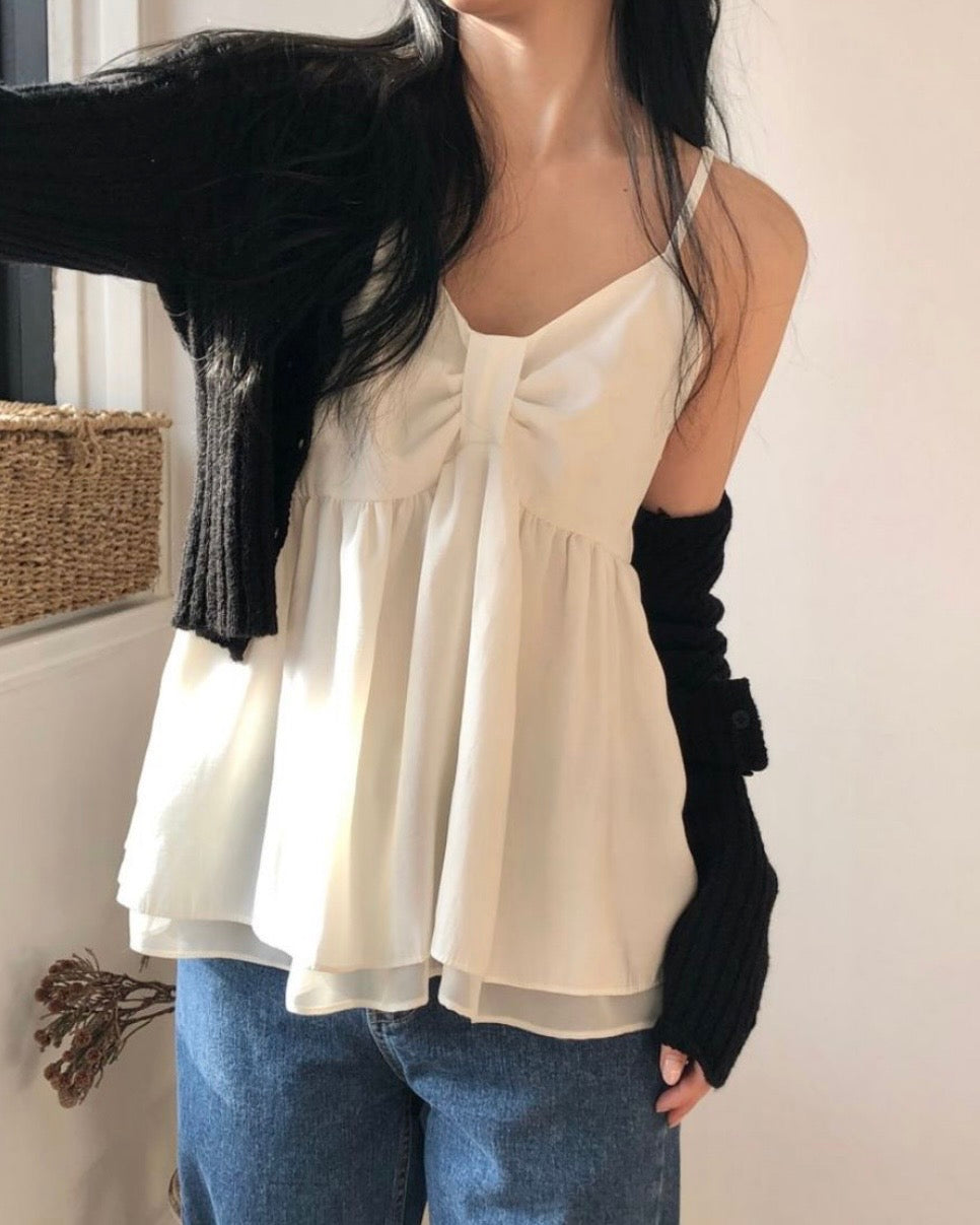 Ribbon Flare Cami Blouse