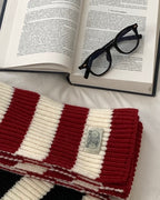 Red Stripe Knitted Muffler