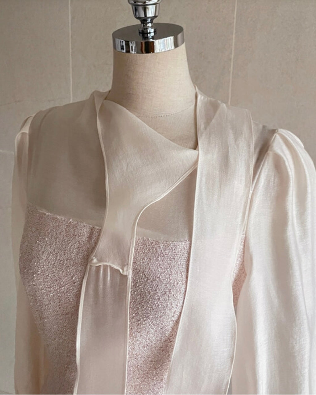 [ Pre-order ] Amelie Pearl Tweed Dress