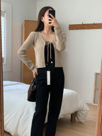 Cashmere Wool Ribbon Cardigan