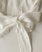 Square-Neck Cropped Blouse