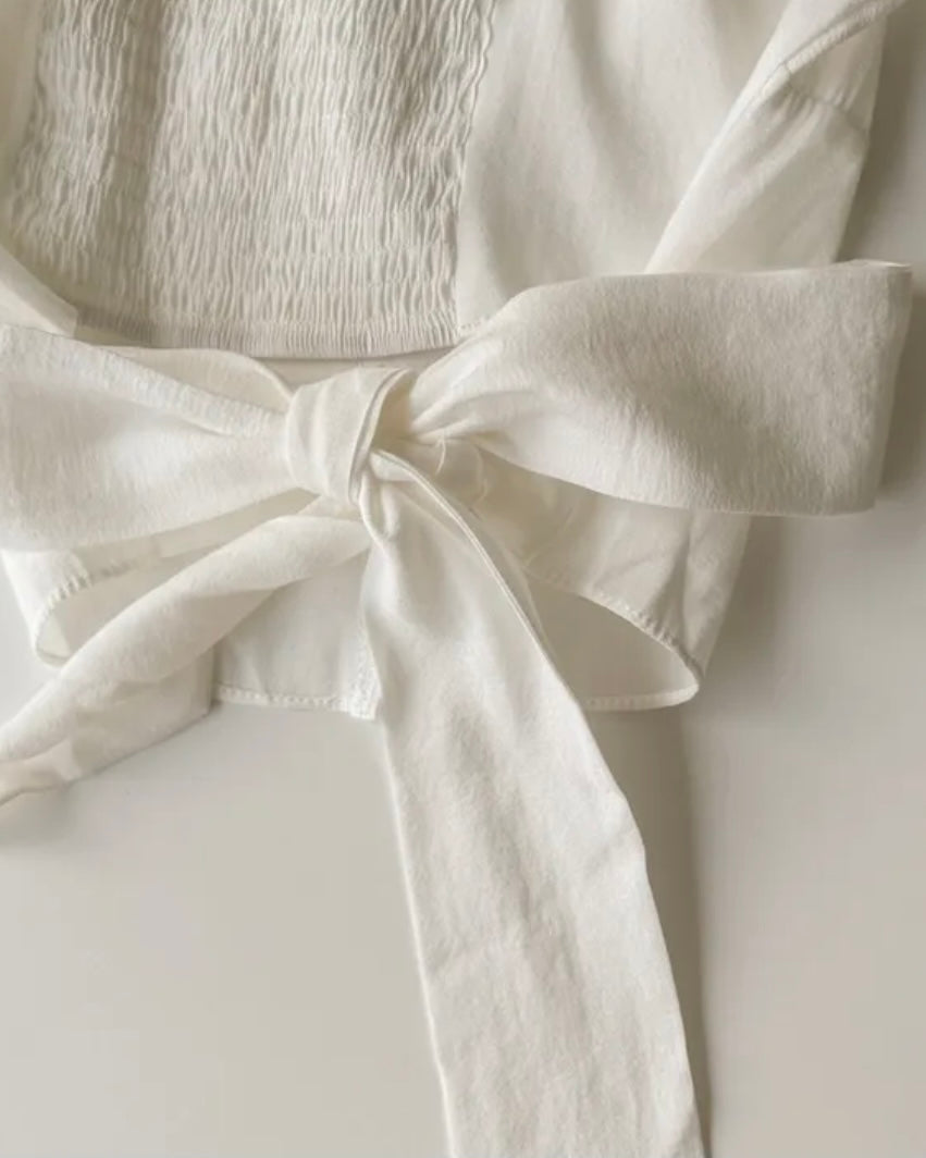 Square-Neck Cropped Blouse