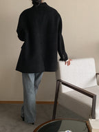 Black 100% Wool Jacket with Padded Vest