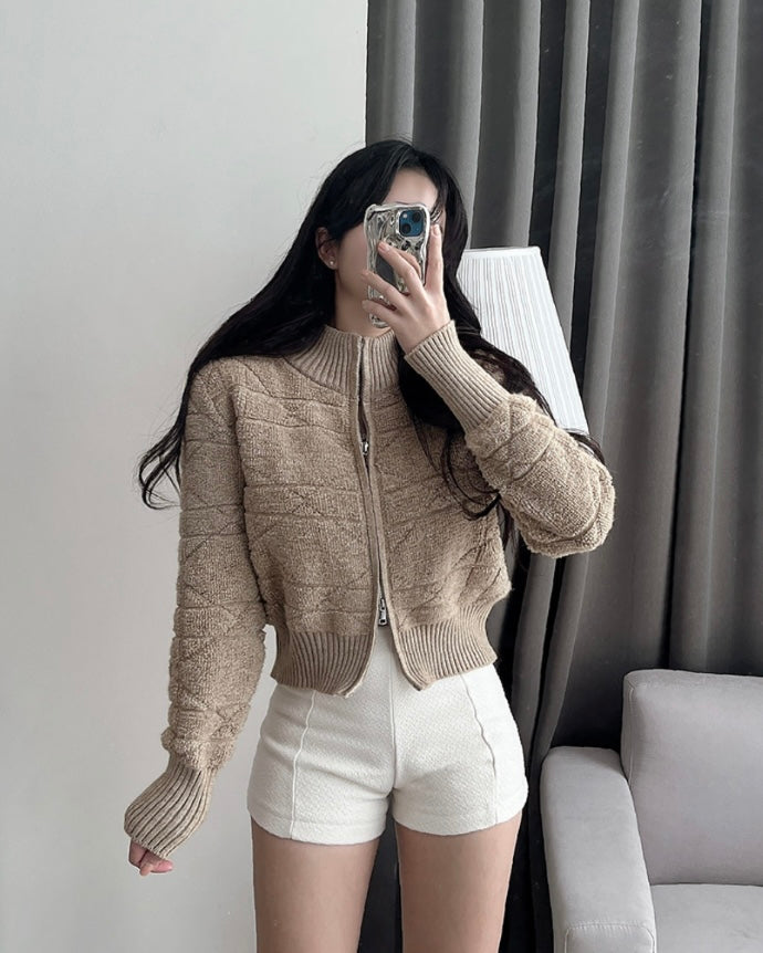 Link Knit Zip-Up