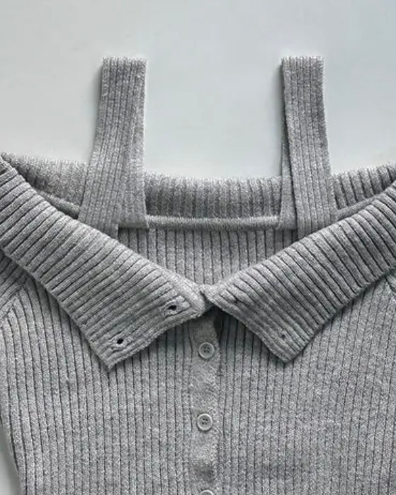 Two-Way Off-Shoulder Ribbed Knit
