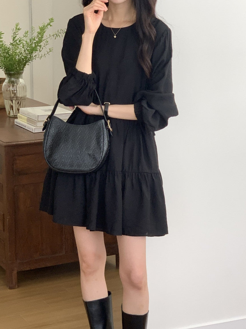 [ Pre-order ] Shirring Cancan Midi Dress