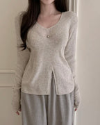 Bamboo Button Knit