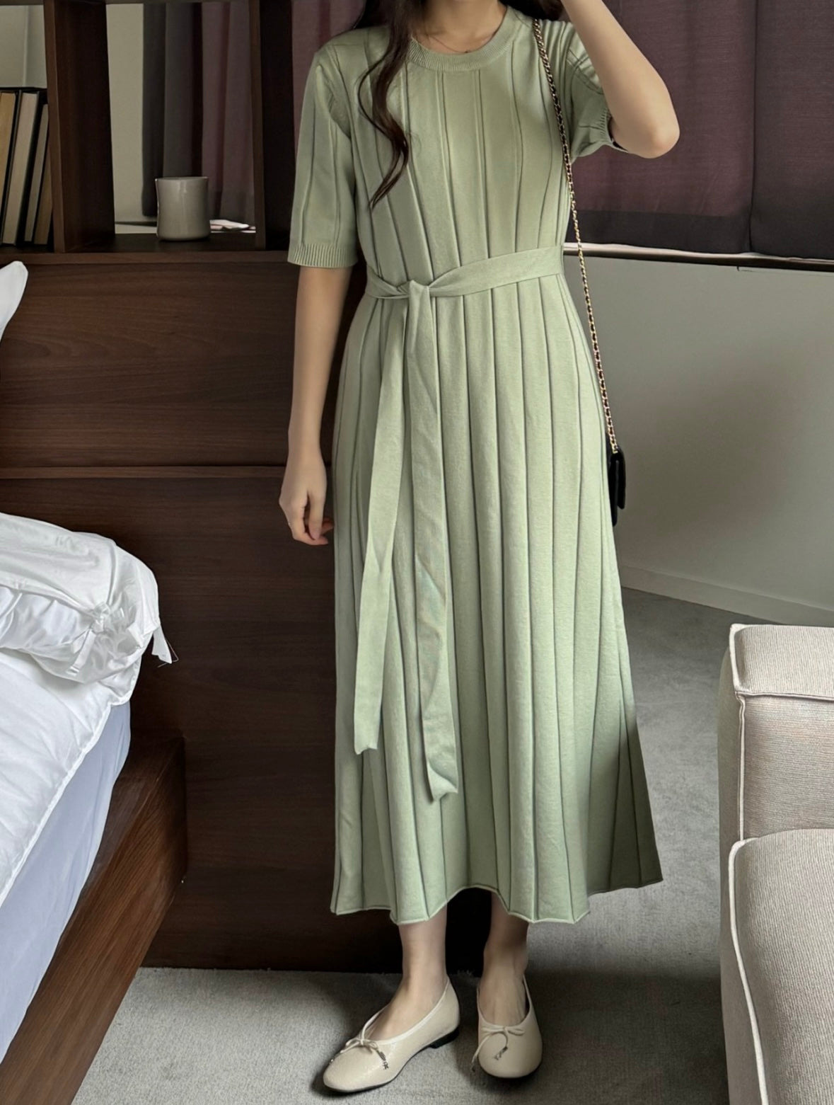 Laurent Pleats Dress