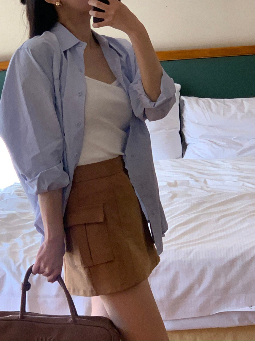 [S,M] Suede Pocket Skirt