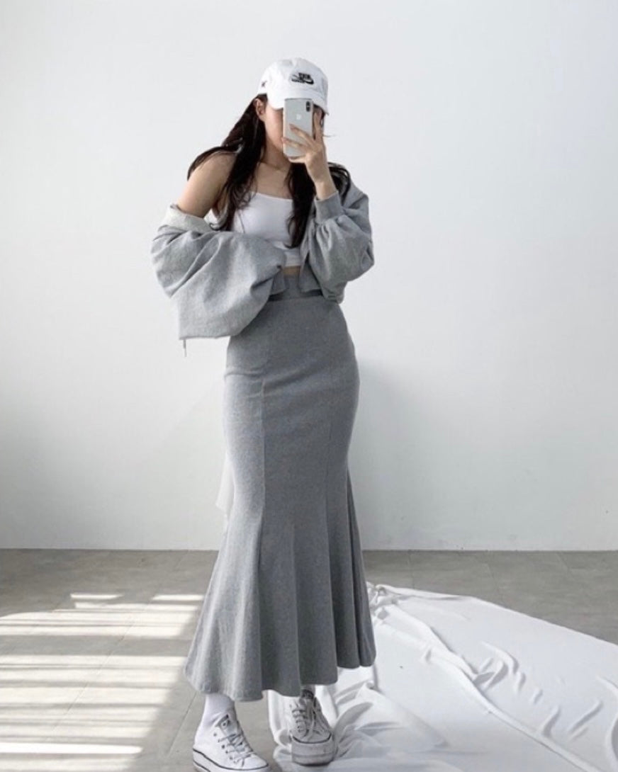 Miranda Hoodie Zip Up & Mermaid Skirt Set