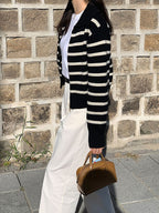 Moni Striped Knit Zip-Up