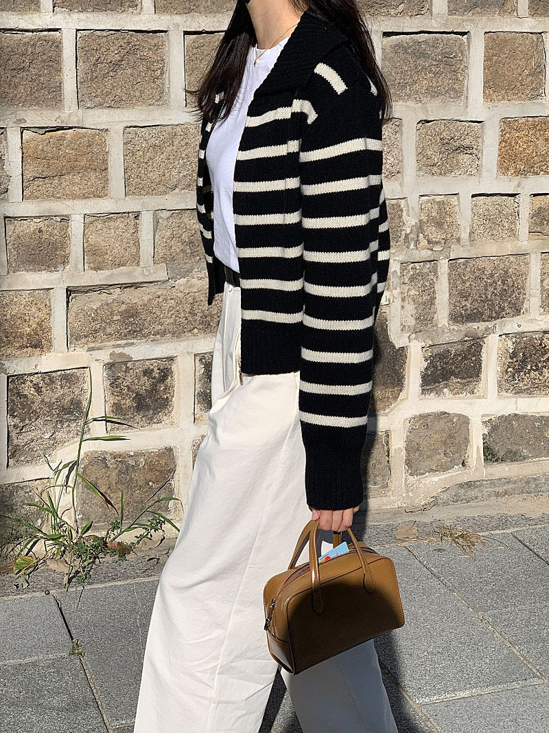 Moni Striped Knit Zip-Up