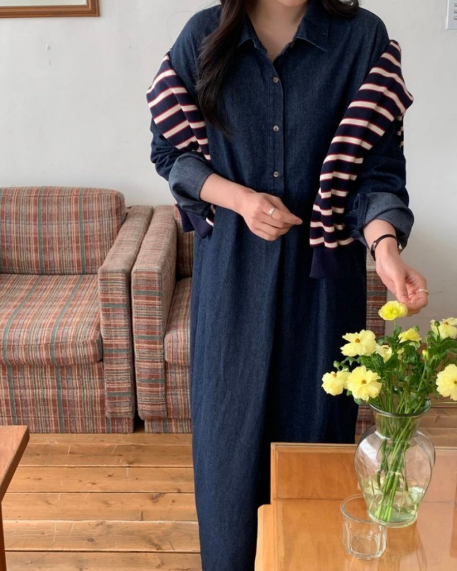 Denim Overfit Maxi Dress