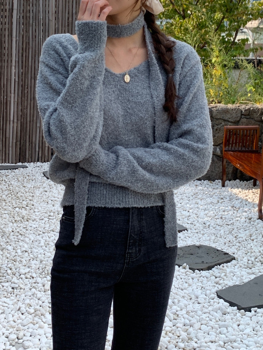 Boucle Tie Knit Set
