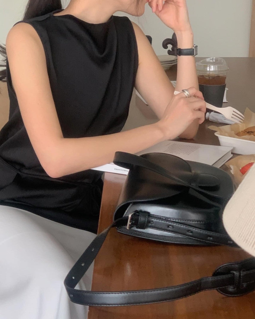 Wrinkle Tencel Sleeveless Blouse