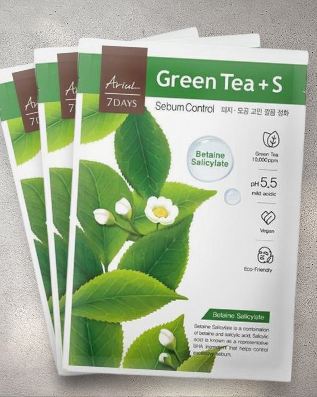 [ Ariul ] 7 Days Green Tea + S Sebum Control Mask Sheets 3P