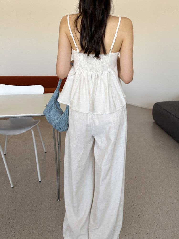 [ Sale Excluded ] Linen Pintuck Two-Piece Set
