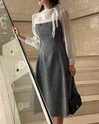 [ Pre-order ] Amelie Pearl Tweed Dress