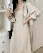 Linen Shirt Dress Set