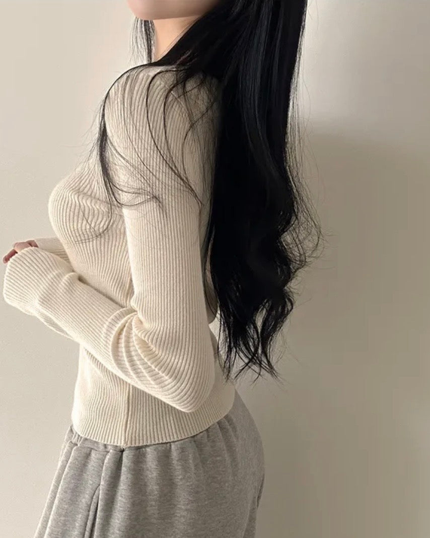 Alina Square-Neck Knit Top